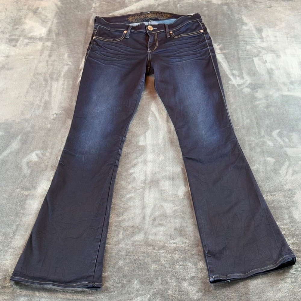 Express Barely Boot Stella Jeans Womens 8R Dark Wash Low Rise Regular Fit Denim